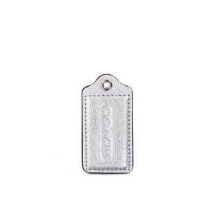 Coach Hangtag Silver Bling Leather 3" x 1.5"